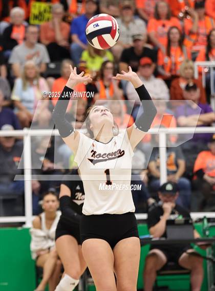 Thumbnail 3 in Nocona vs Whitewright (UIL 2A D1 Volleyball Semifinal) photogallery.