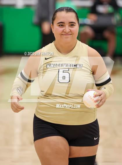 Thumbnail 3 in Nocona vs Whitewright (UIL 2A D1 Volleyball Semifinal) photogallery.
