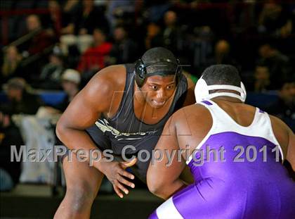 Thumbnail 1 in NYSPHSAA D1 Championships (140-285 Ibs. Finals) photogallery.