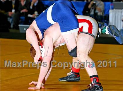 Thumbnail 1 in NYSPHSAA D1 Championships (140-285 Ibs. Finals) photogallery.