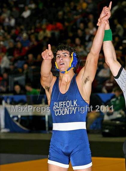 Thumbnail 3 in NYSPHSAA D1 Championships (140-285 Ibs. Finals) photogallery.
