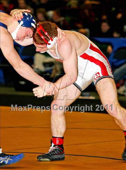 Thumbnail 1 in NYSPHSAA D1 Championships (140-285 Ibs. Finals) photogallery.