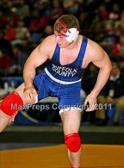 Thumbnail 3 in NYSPHSAA D1 Championships (140-285 Ibs. Finals) photogallery.