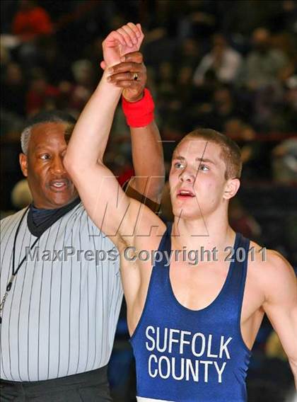 Thumbnail 3 in NYSPHSAA D1 Championships (140-285 Ibs. Finals) photogallery.