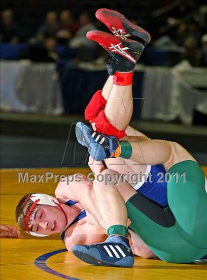 Thumbnail 1 in NYSPHSAA D1 Championships (140-285 Ibs. Finals) photogallery.
