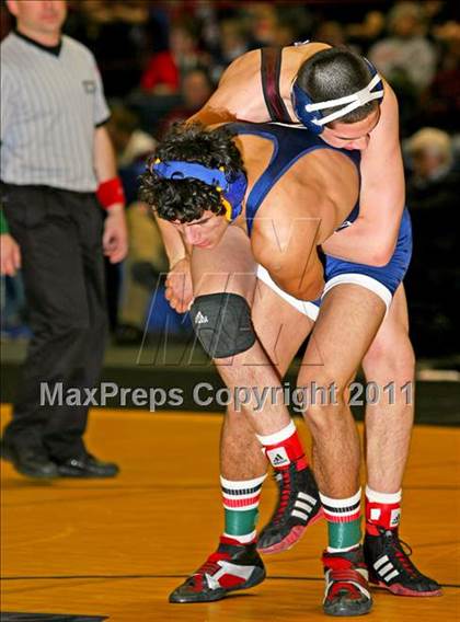 Thumbnail 3 in NYSPHSAA D1 Championships (140-285 Ibs. Finals) photogallery.