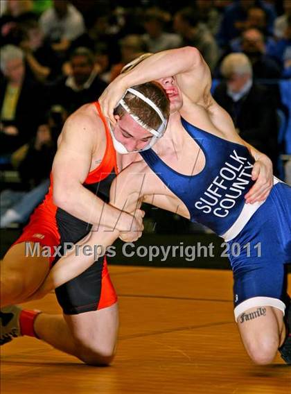 Thumbnail 3 in NYSPHSAA D1 Championships (140-285 Ibs. Finals) photogallery.