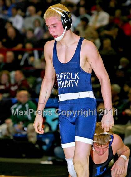 Thumbnail 1 in NYSPHSAA D1 Championships (140-285 Ibs. Finals) photogallery.