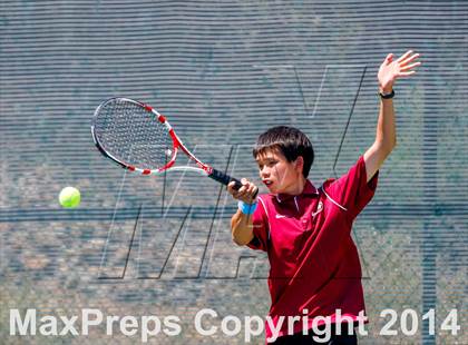 Thumbnail 2 in Menlo vs. Lowell (CIF NorCal Regional Team Tennis Championships) photogallery.