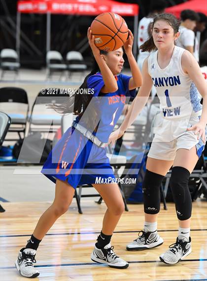 Thumbnail 3 in Westwood vs. Canyon View - Section 7 Basketball Tournament photogallery.