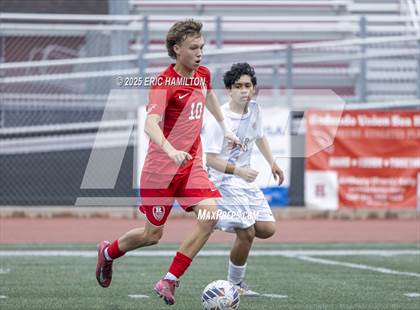 Thumbnail 3 in Banning vs Redondo Union (South's Boys Varsity Soccer Tournament) photogallery.