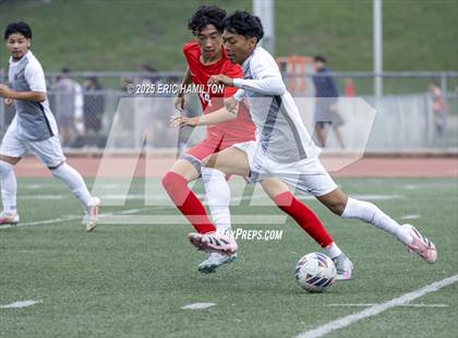 Thumbnail 3 in Banning vs Redondo Union (South's Boys Varsity Soccer Tournament) photogallery.