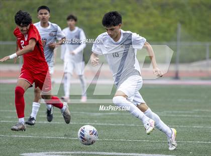Thumbnail 1 in Banning vs Redondo Union (South's Boys Varsity Soccer Tournament) photogallery.
