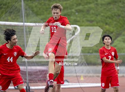 Thumbnail 3 in Banning vs Redondo Union (South's Boys Varsity Soccer Tournament) photogallery.