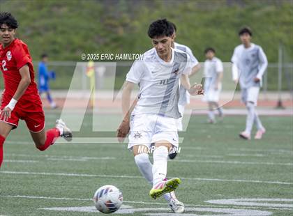 Thumbnail 2 in Banning vs Redondo Union (South's Boys Varsity Soccer Tournament) photogallery.