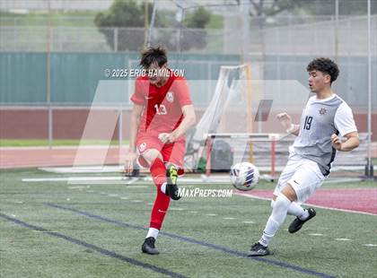 Thumbnail 2 in Banning vs Redondo Union (South's Boys Varsity Soccer Tournament) photogallery.