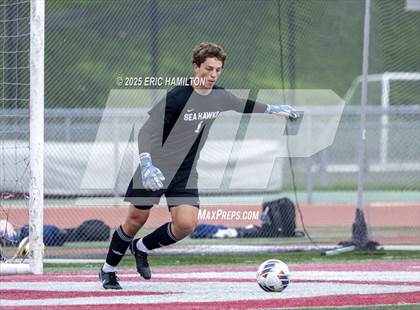 Thumbnail 3 in Banning vs Redondo Union (South's Boys Varsity Soccer Tournament) photogallery.