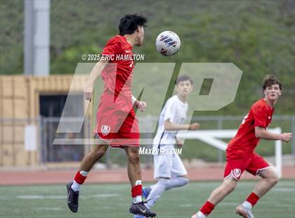 Thumbnail 1 in Banning vs Redondo Union (South's Boys Varsity Soccer Tournament) photogallery.