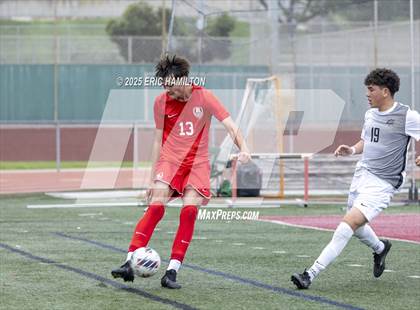 Thumbnail 1 in Banning vs Redondo Union (South's Boys Varsity Soccer Tournament) photogallery.