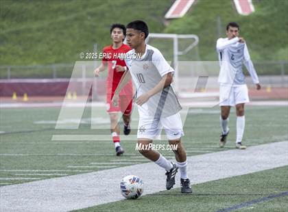 Thumbnail 2 in Banning vs Redondo Union (South's Boys Varsity Soccer Tournament) photogallery.