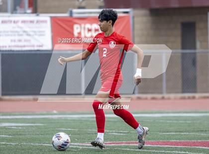 Thumbnail 3 in Banning vs Redondo Union (South's Boys Varsity Soccer Tournament) photogallery.
