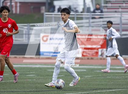 Thumbnail 2 in Banning vs Redondo Union (South's Boys Varsity Soccer Tournament) photogallery.