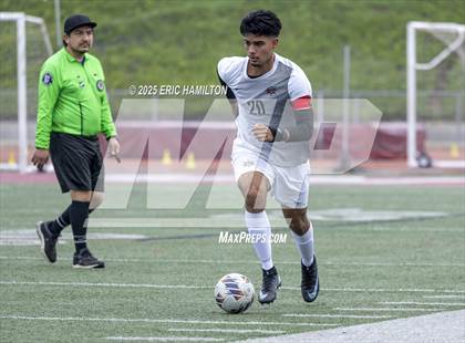 Thumbnail 3 in Banning vs Redondo Union (South's Boys Varsity Soccer Tournament) photogallery.