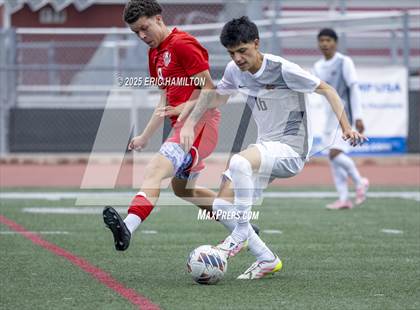 Thumbnail 2 in Banning vs Redondo Union (South's Boys Varsity Soccer Tournament) photogallery.