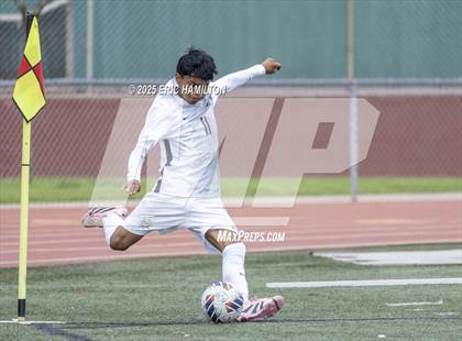 Thumbnail 2 in Banning vs Redondo Union (South's Boys Varsity Soccer Tournament) photogallery.