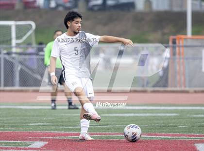 Thumbnail 1 in Banning vs Redondo Union (South's Boys Varsity Soccer Tournament) photogallery.