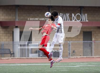 Thumbnail 1 in Banning vs Redondo Union (South's Boys Varsity Soccer Tournament) photogallery.