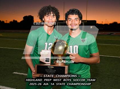 Thumbnail 3 in Highland Prep West vs. Red Rock (AIA 1A Final - Awards) photogallery.