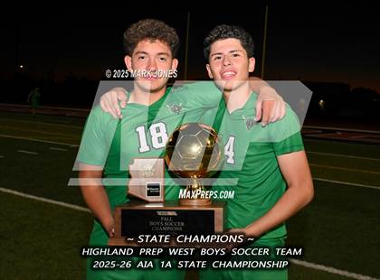 Thumbnail 2 in Highland Prep West vs. Red Rock (AIA 1A Final - Awards) photogallery.