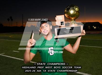 Thumbnail 2 in Highland Prep West vs. Red Rock (AIA 1A Final - Awards) photogallery.