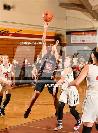 Thumbnail 3 in Village Christian vs. Hart (La Canada Tournament) photogallery.