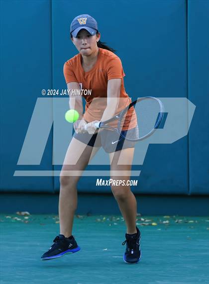 Thumbnail 2 in Round Rock Westwood vs Seven Lakes (UIL 6A Tennis Final) photogallery.
