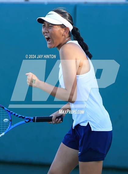 Thumbnail 2 in Round Rock Westwood vs Seven Lakes (UIL 6A Tennis Final) photogallery.