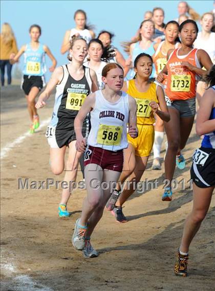 Thumbnail 2 in CIF State Cross Country Championships (Girls Division V) photogallery.