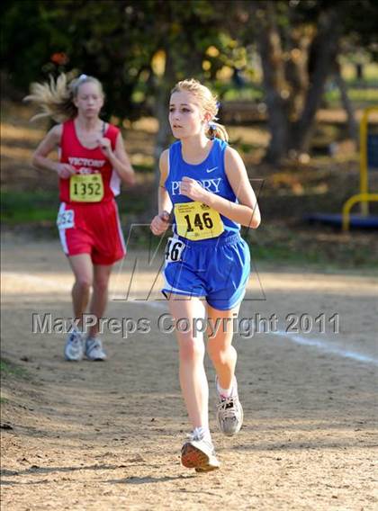 Thumbnail 2 in CIF State Cross Country Championships (Girls Division V) photogallery.