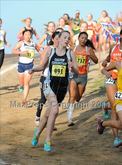 Thumbnail 3 in CIF State Cross Country Championships (Girls Division V) photogallery.