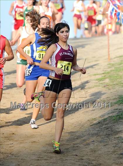 Thumbnail 2 in CIF State Cross Country Championships (Girls Division V) photogallery.