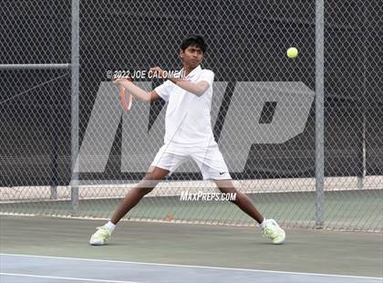 Thumbnail 3 in Centennial vs Liberal Arts & Science Academy - Austin (UIL 5A Boys Doubles State Quarterfinal) photogallery.