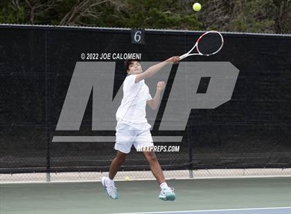 Thumbnail 2 in Centennial vs Liberal Arts & Science Academy - Austin (UIL 5A Boys Doubles State Quarterfinal) photogallery.