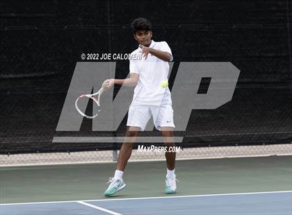 Thumbnail 3 in Centennial vs Liberal Arts & Science Academy - Austin (UIL 5A Boys Doubles State Quarterfinal) photogallery.
