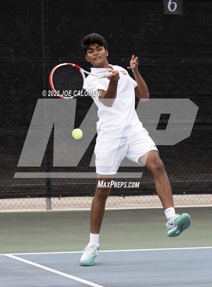Thumbnail 3 in Centennial vs Liberal Arts & Science Academy - Austin (UIL 5A Boys Doubles State Quarterfinal) photogallery.