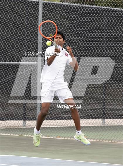 Thumbnail 2 in Centennial vs Liberal Arts & Science Academy - Austin (UIL 5A Boys Doubles State Quarterfinal) photogallery.
