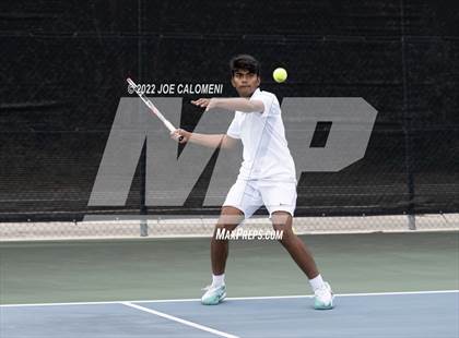 Thumbnail 2 in Centennial vs Liberal Arts & Science Academy - Austin (UIL 5A Boys Doubles State Quarterfinal) photogallery.