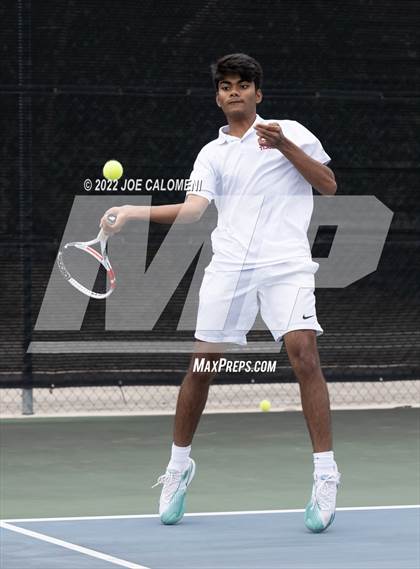 Thumbnail 2 in Centennial vs Liberal Arts & Science Academy - Austin (UIL 5A Boys Doubles State Quarterfinal) photogallery.