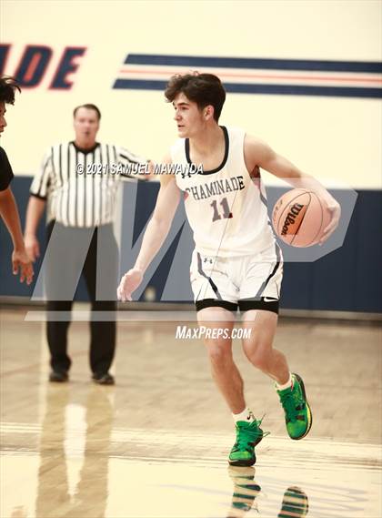 Thumbnail 3 in Chaminade vs  Marshall  (6th Annual West Valley Varsity Basketball Tip-off Classic) photogallery.
