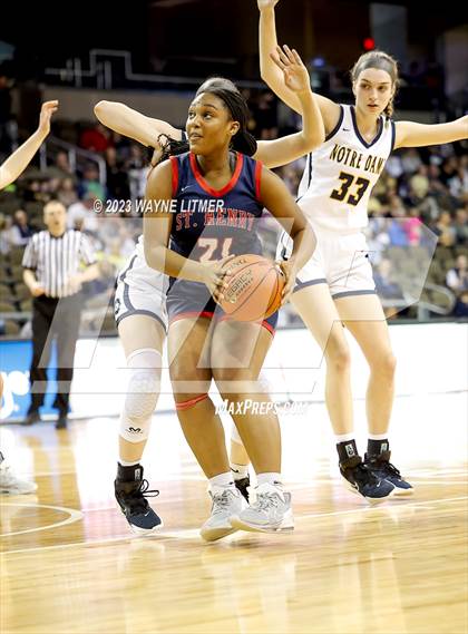 Thumbnail 1 in St. Henry vs Notre Dame (2023 9th Region Girls Basketball Tournament) photogallery.